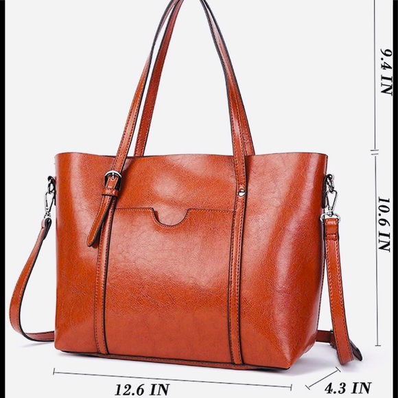 Dreubea Leather Big Capacity Tote Crossbody - Picture 4 of 5